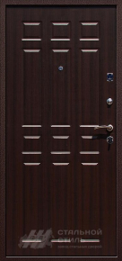 Входная дверь цвета венге в квартиру с зеркалом с отделкой МДФ ПВХ - фото №2